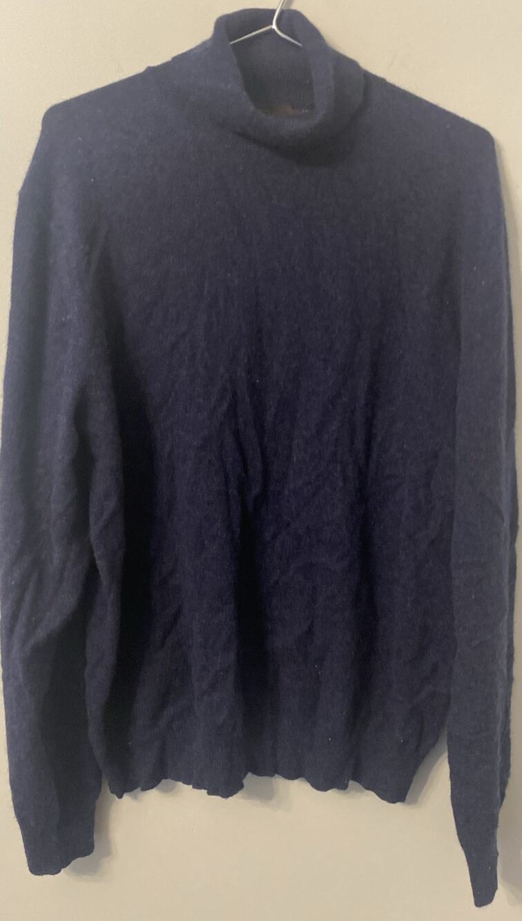 Black Brown 1826 100% 2-Ply Cashmere Long Sleeve Pullover Sweater Men's Large
